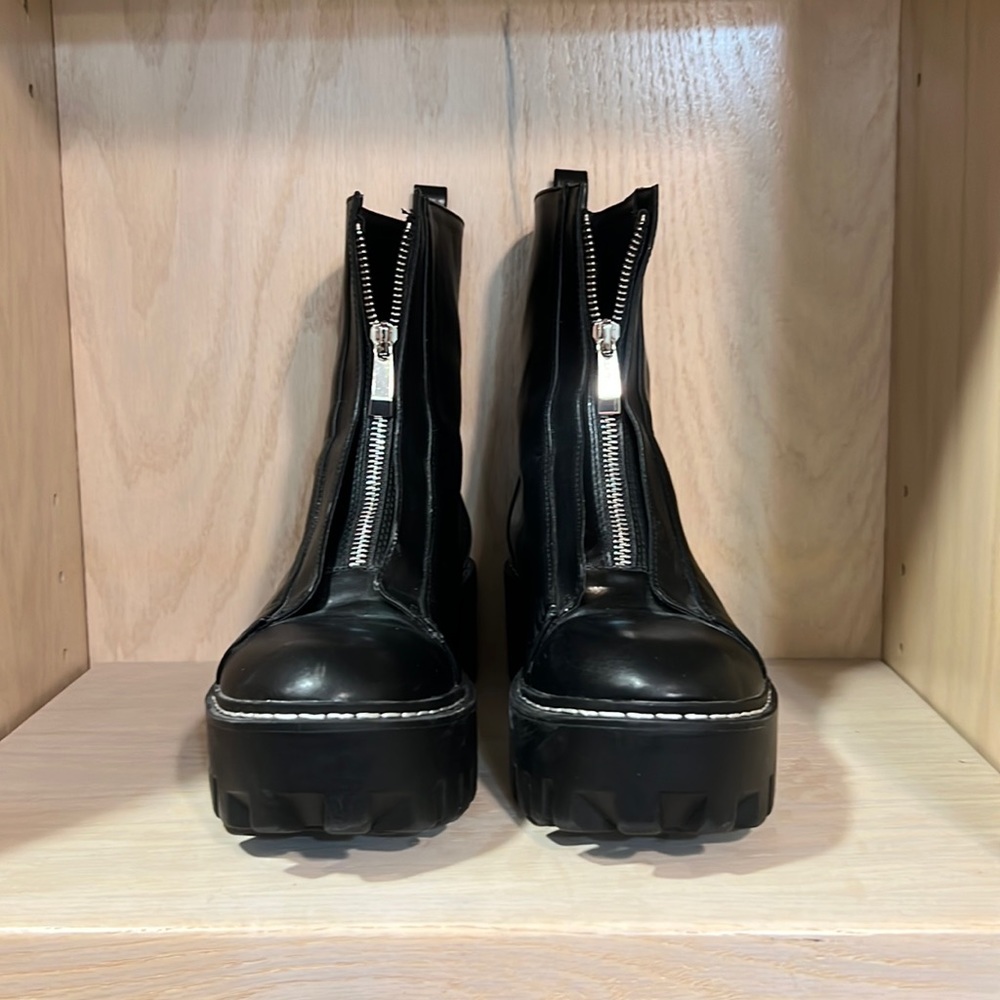 Black platform boots